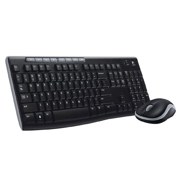 Logitech MK270, sada klávesnice s bezdrôtovou laserovou myšou, AAA, CZ/SK, multimediál., 2.4 [GHz], bezdrôtová, čierna