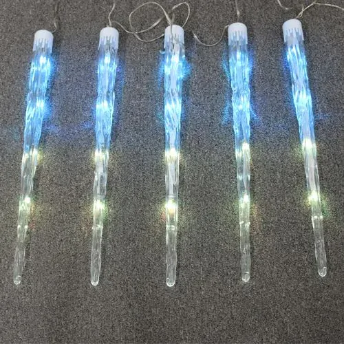 Svietiaca  reťaz 20 LED RGB - cencúle 5 ks, dĺžka 2,5 m