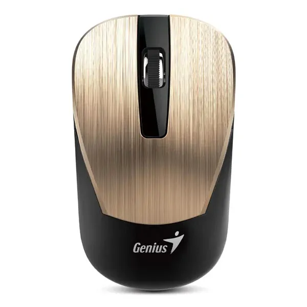 Myš Genius NX-7015, 1600DPI, 2.4 [GHz], optická, 3tl., bezdrôtová, zlatá, 1 ks AA, Blue-eye senzor