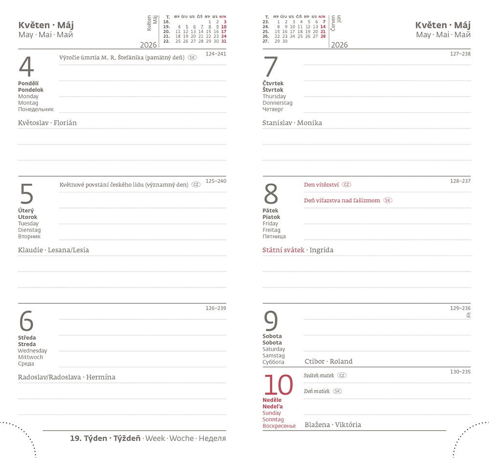 Diár 2026 týždenný vreckový  Vario Lyra Hibiscus