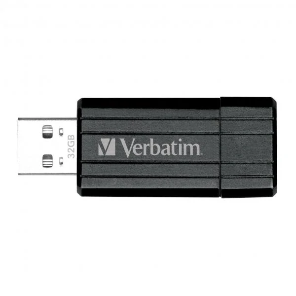 USB kľúč Verbatim, USB 2.0, 32GB, PinStripe, Store N Go, čierny, 49064, USB A, s výsuvným konektorom