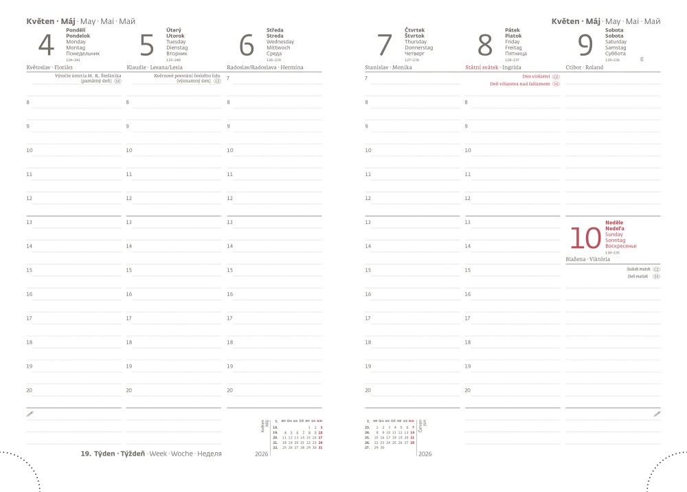 Diár 2026 týždenný A5 Gommato - tyrkysová