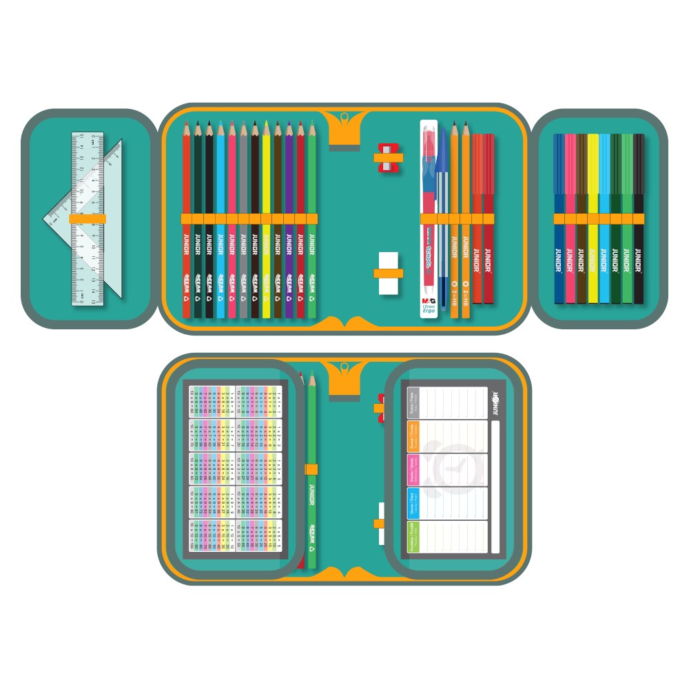 Peračník plný - 1 poschodový, 31 dielny JUNIOR S8 - Pixelife Zoo Edition