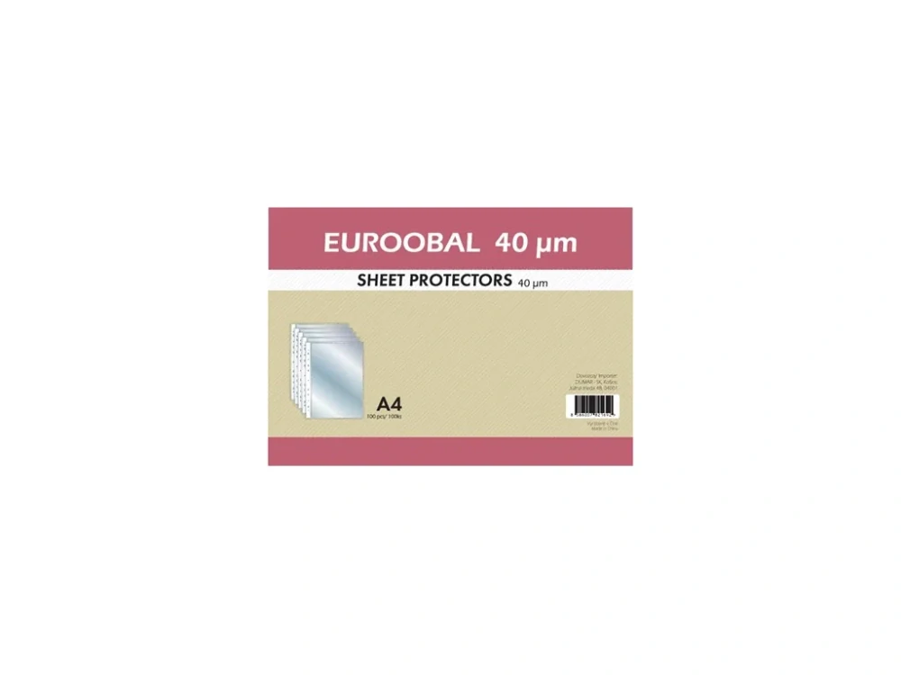 Euroobal A4 40 mikrónov, číry, Dumar, 100 ks