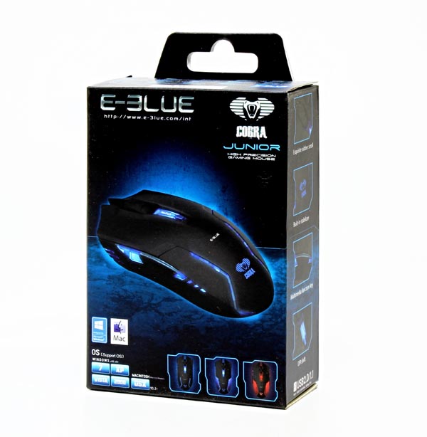 Myš drôtová, E-blue Cobra II, čierna, optická, 1600DPI