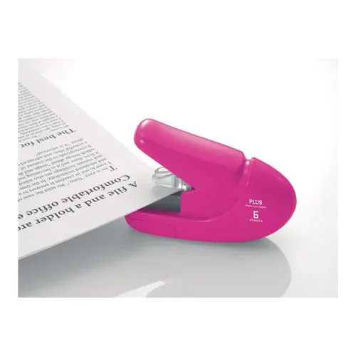 Zošívačka PLUS Paper Clinch mini 106AB (na 6 listov), ružová
