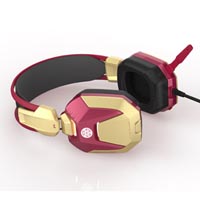 E-Blue IRON MAN EHS908, herné slúchadlá s mikrofónom, ovládanie hlasitosti, červená, 2x 3.5 mm jack + USB