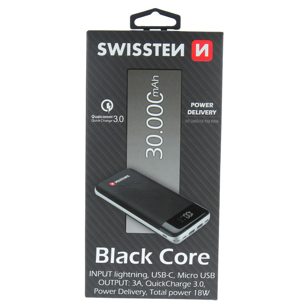 SWISSTEN Black Core PowerBank 30 000 mAh 22013929