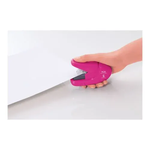 Zošívačka PLUS Paper Clinch mini 106AB (na 6 listov), ružová