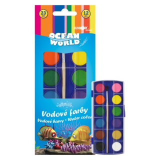JUNIOR Farby vodové 12 farieb 23mm
