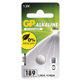 Batéria alkalická, AG10, LR54, LR1130, V10GA, 1.5V, GP