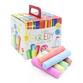 Krieda farebná/chodníkové, okrúhle 20 ks - plastový box