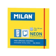 Blok samolepiaci MILAN, 76x76, neon žltý