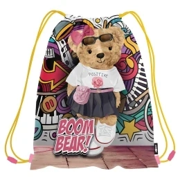 Vrecko na prezuvky s potlačou JUNIOR S9 - Boom Bear - medveď