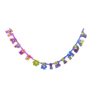 Girlanda, papier, 200 cm, "Happy Birthday"