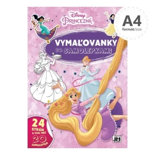 Omaľovanka JM A4 Disney Princezné + samolepky