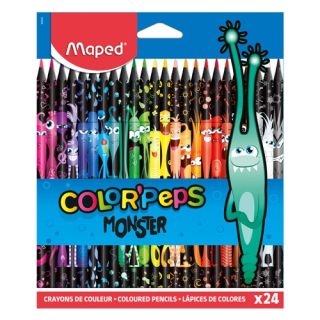 Pastelky trojhranné MAPED "COLOR'PEPS MONSTER" sada 24 ks