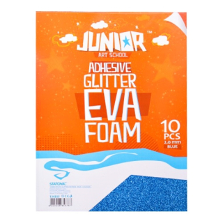 Dekoračná pena A4 EVA Glitter modrá samolepiaca 2,0 mm, sada 10 ks