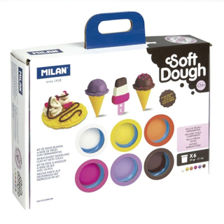 Plastelína MILAN Soft Dough sada 6 farieb + nástr