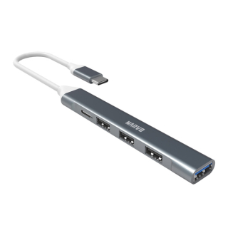 USB (3.0) hub 5-port, UH008, kovový, Marvo