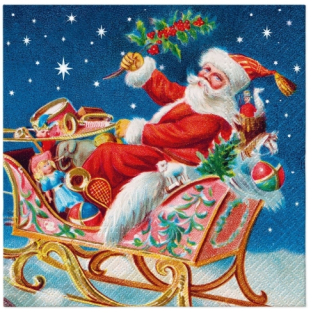 Obrúsky TaT 33x33cm Santa Claus on a sleigh