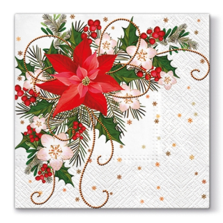 Obrúsky PAW L 33x33cm Poinsettia Composition