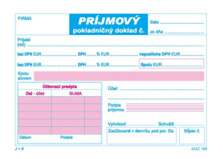 Príjmový pokladničný doklad A6 obyč. 2xDPH dvojfarebný