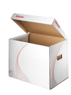 Archívny box, otváranie veka smerom nahor, ESSELTE "Standard", biely