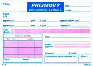 Príjmový pokladničný doklad A6 2xDPH samoprepis, Igaz 291