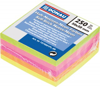 Blok samolepiaci Mini kocka 50x50mm 5-farebný neón/250 list.
