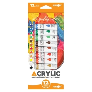 Farby akrylové JUNIOR 12 ml - sada 12 ks  250x105x15mm